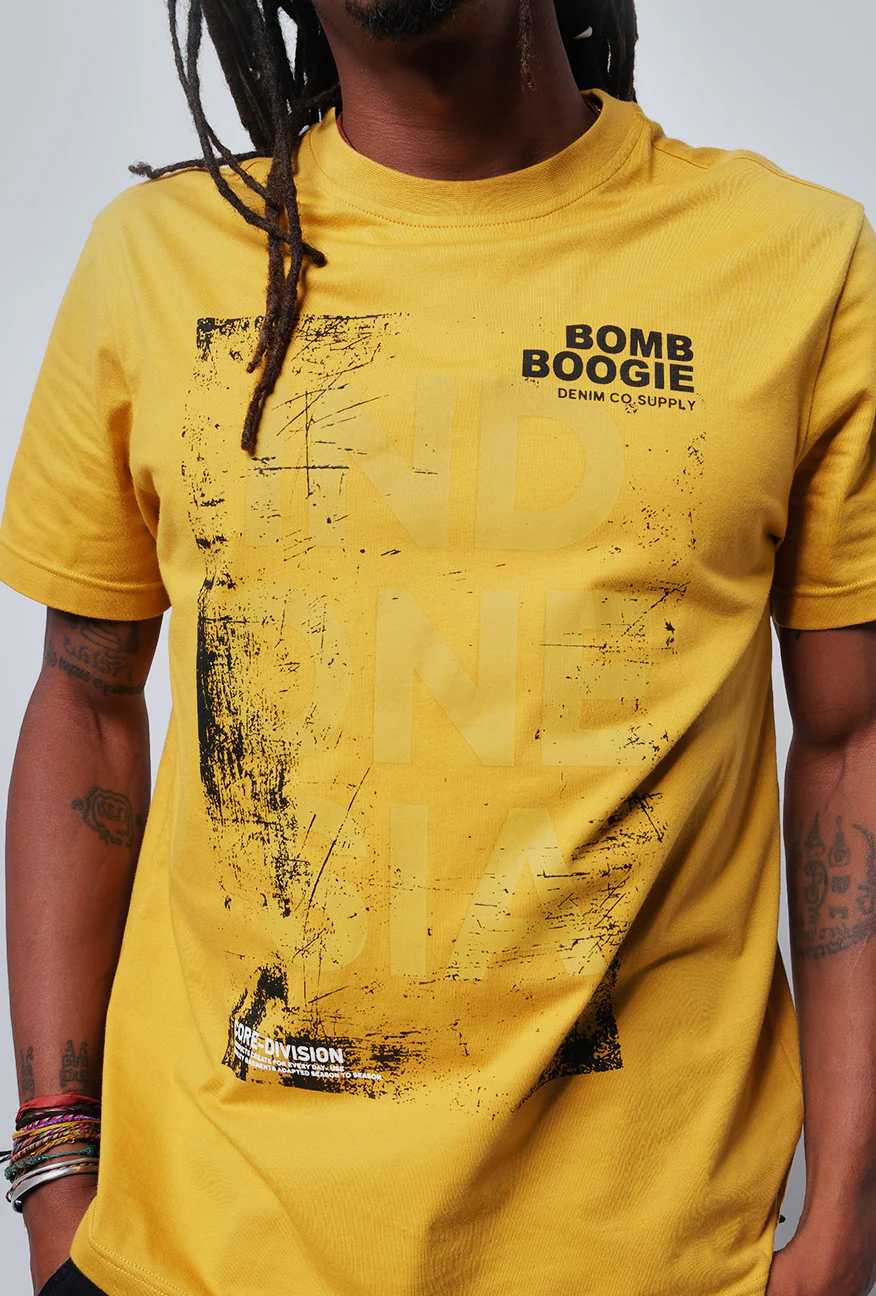 T-Shirt Lengan Pendek Regular Raxell Mustard - Image 2
