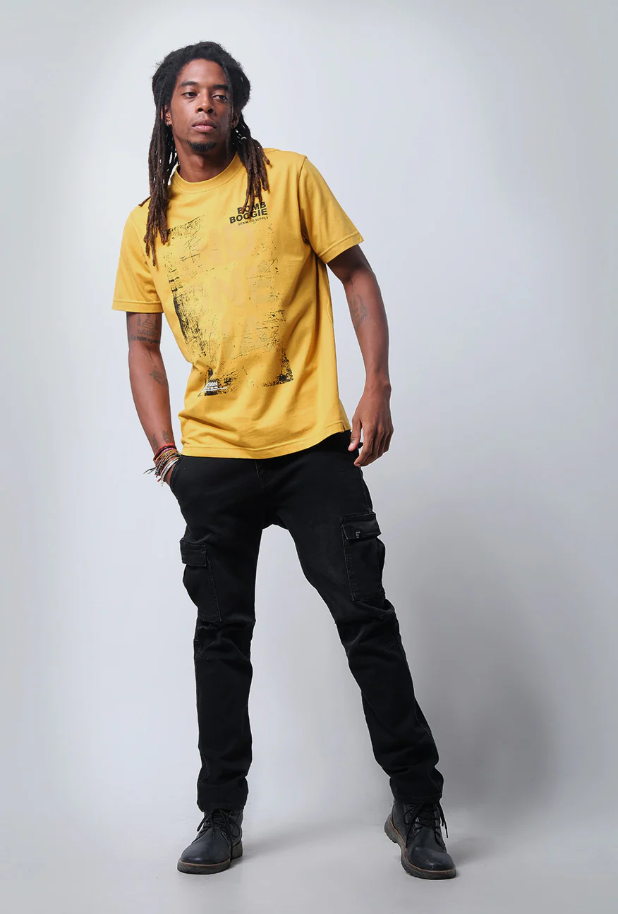 T-Shirt Lengan Pendek Regular Raxell Mustard - Image 3