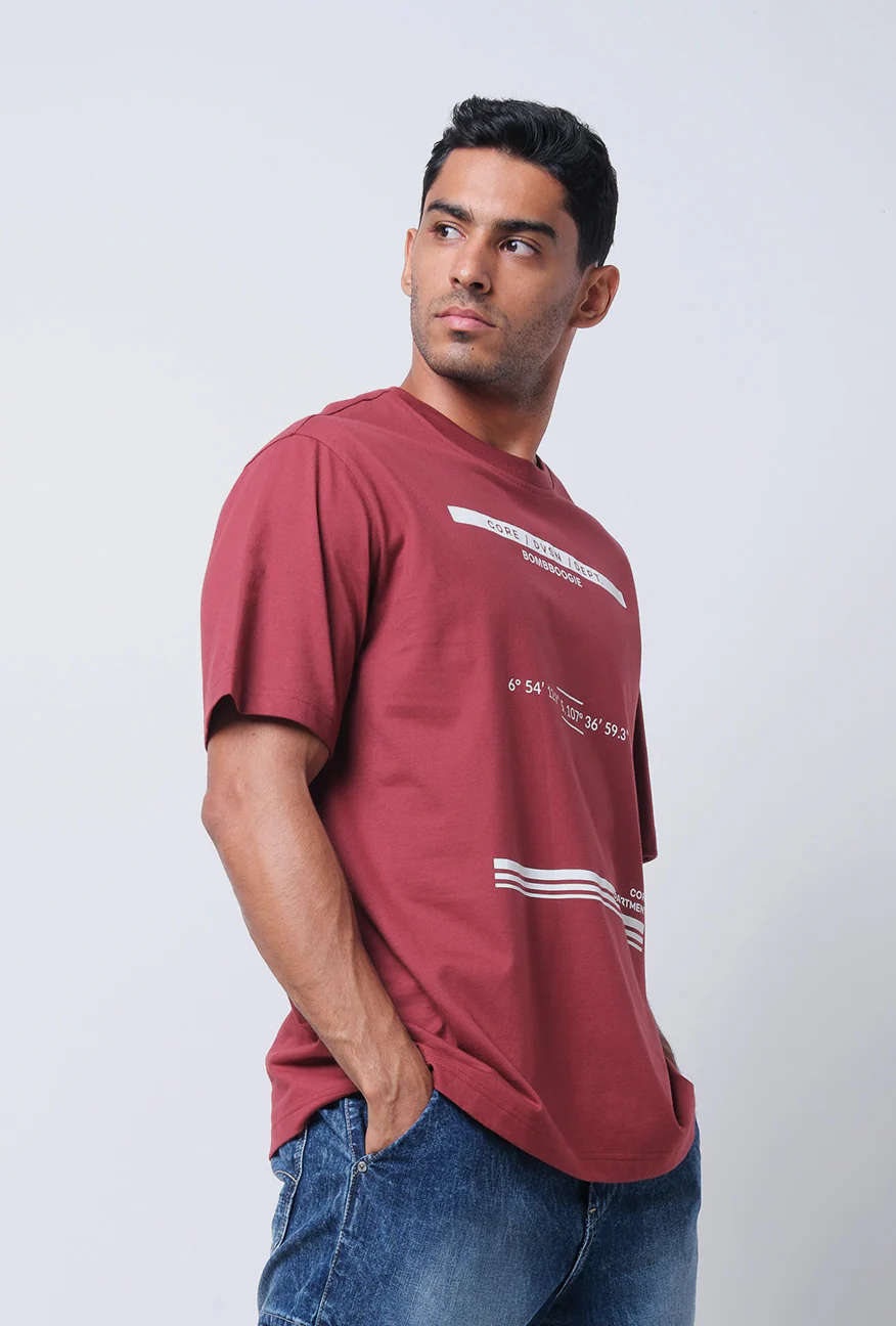 T-Shirt Lengan Pendek Regular Ritchell Dark Red