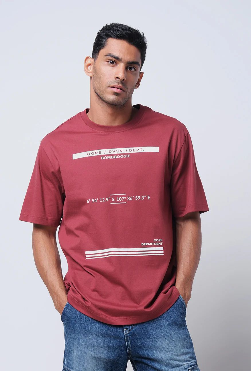 T-Shirt Lengan Pendek Regular Ritchell Dark Red - Image 2