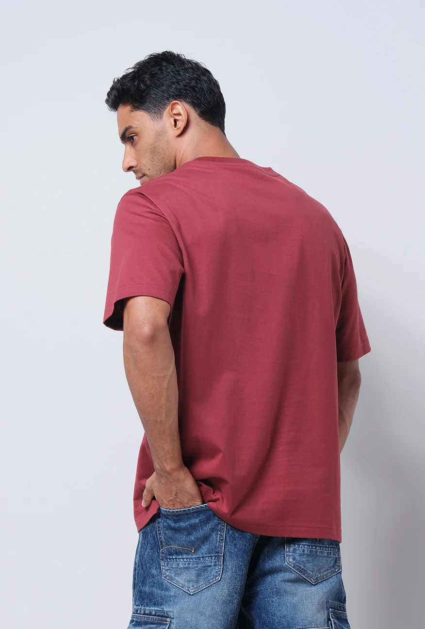 T-Shirt Lengan Pendek Regular Ritchell Dark Red - Image 4