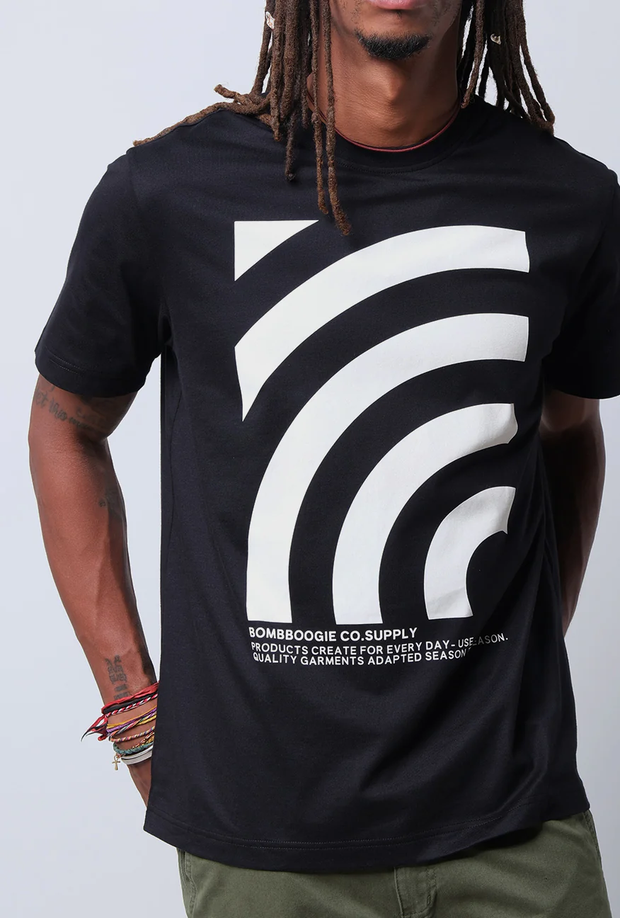 T-Shirt Lengan Pendek Regular Rollic Black - Image 2