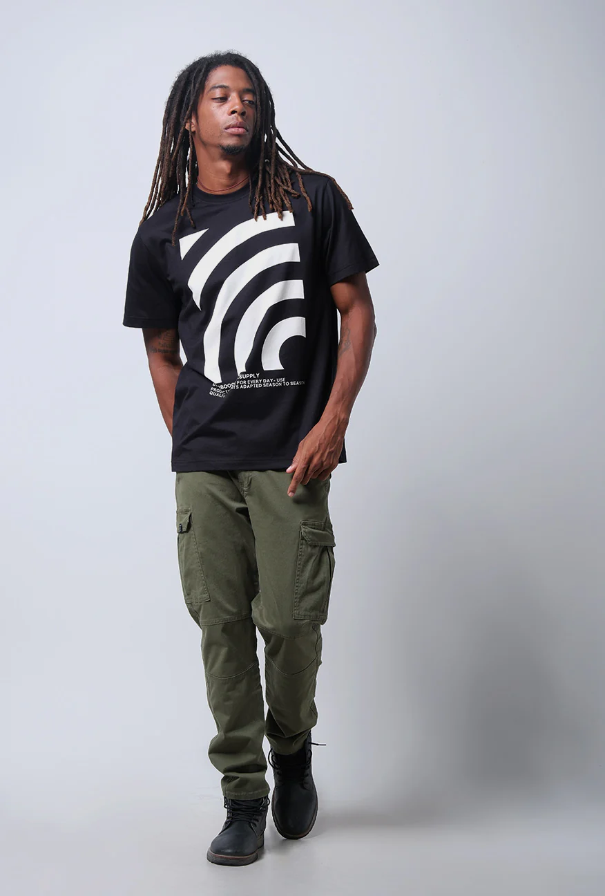 T-Shirt Lengan Pendek Regular Rollic Black - Image 3