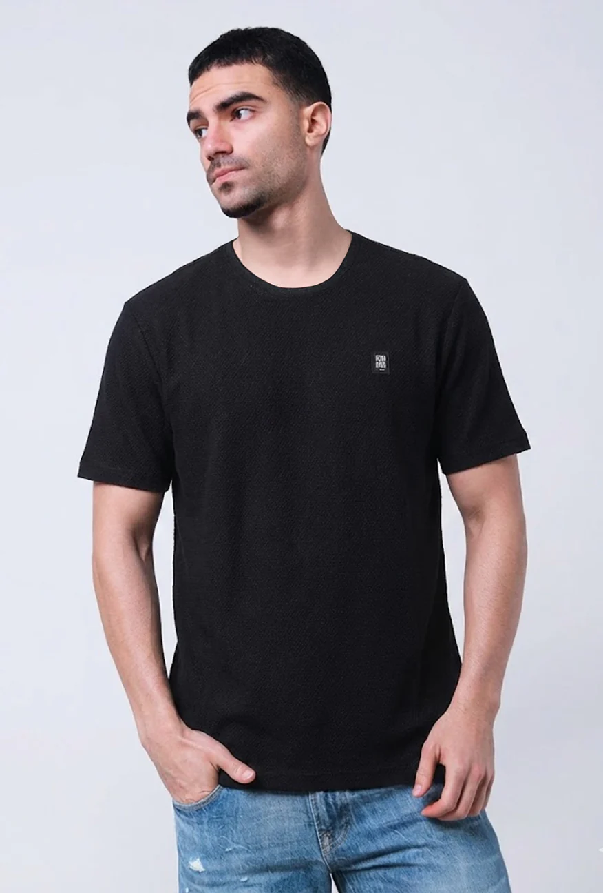 T-Shirt Lengan Pendek Regular Rougan Black - Image 5