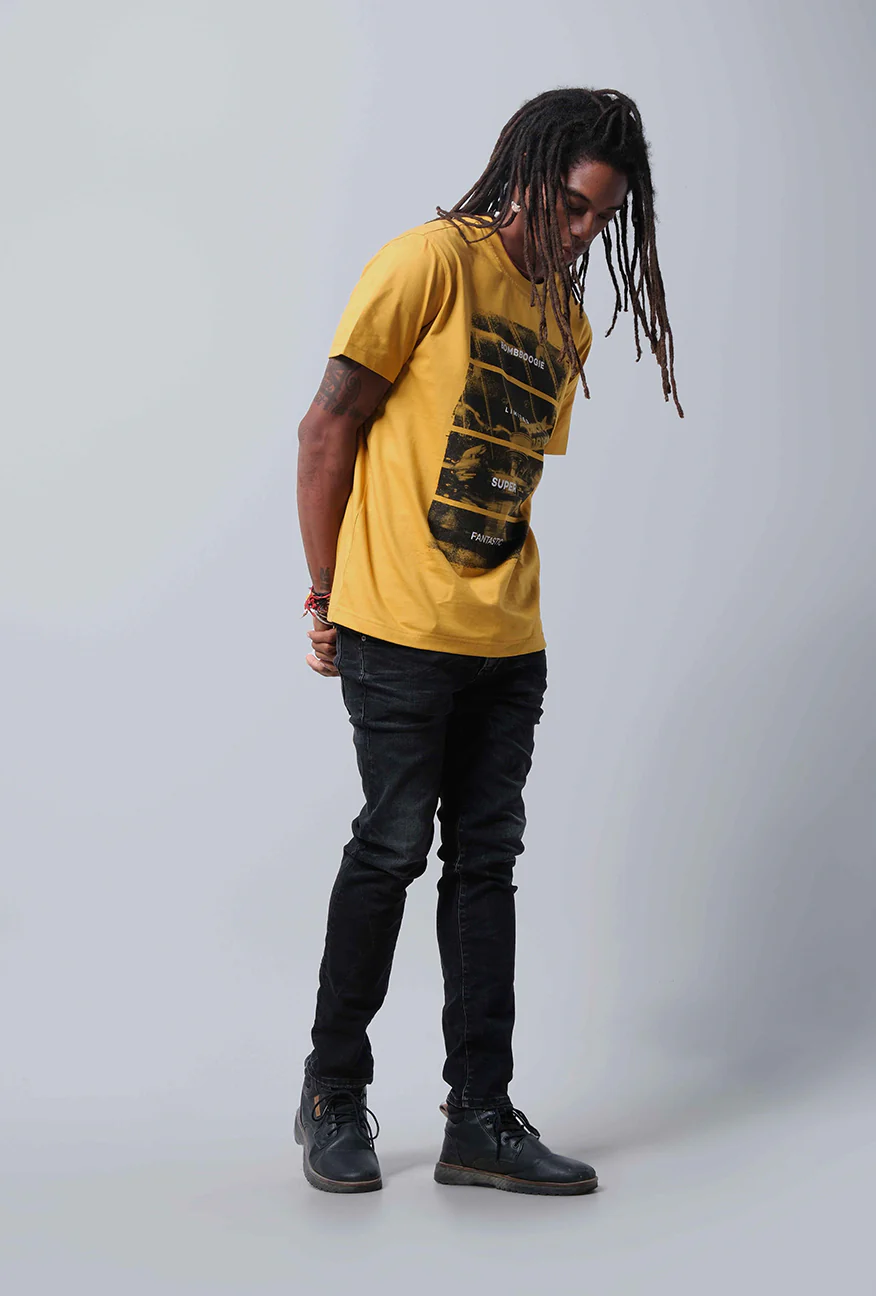 T-Shirt Lengan Pendek Regular Slander Mustard - Image 5