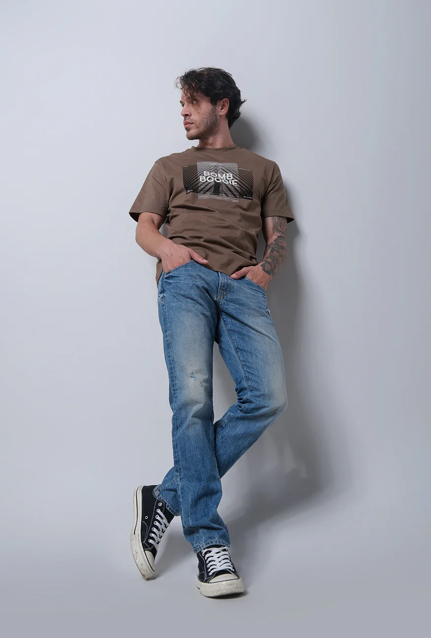T-Shirt Lengan Pendek Regular Troite Brown - Image 2
