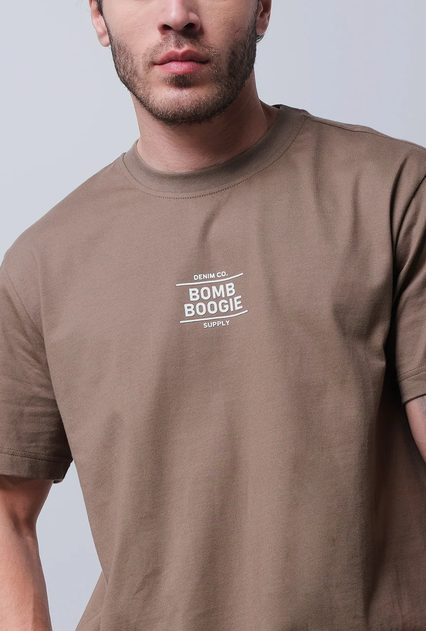 T-Shirt Lengan Pendek Regular Trytant Dark Brown
