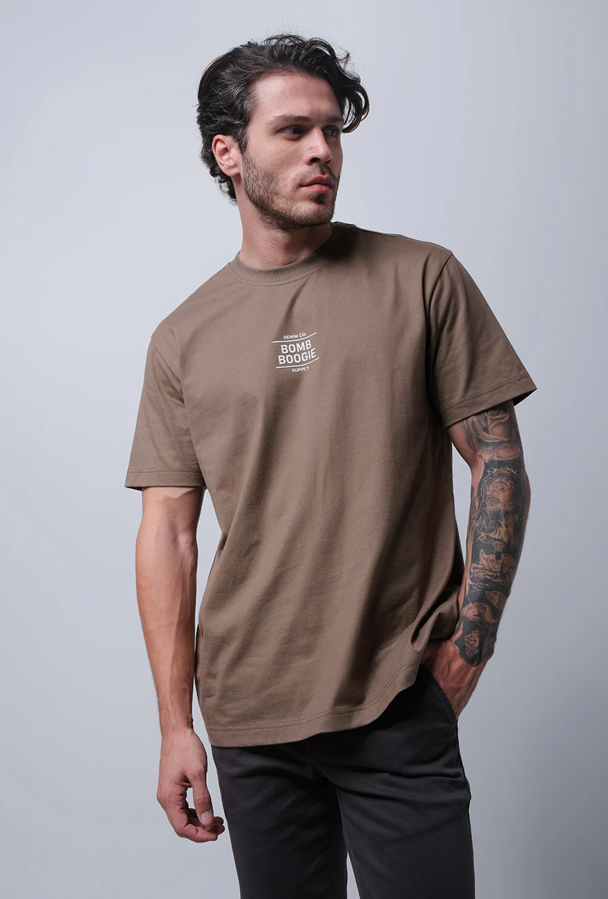 T-Shirt Lengan Pendek Regular Trytant Dark Brown - Image 2