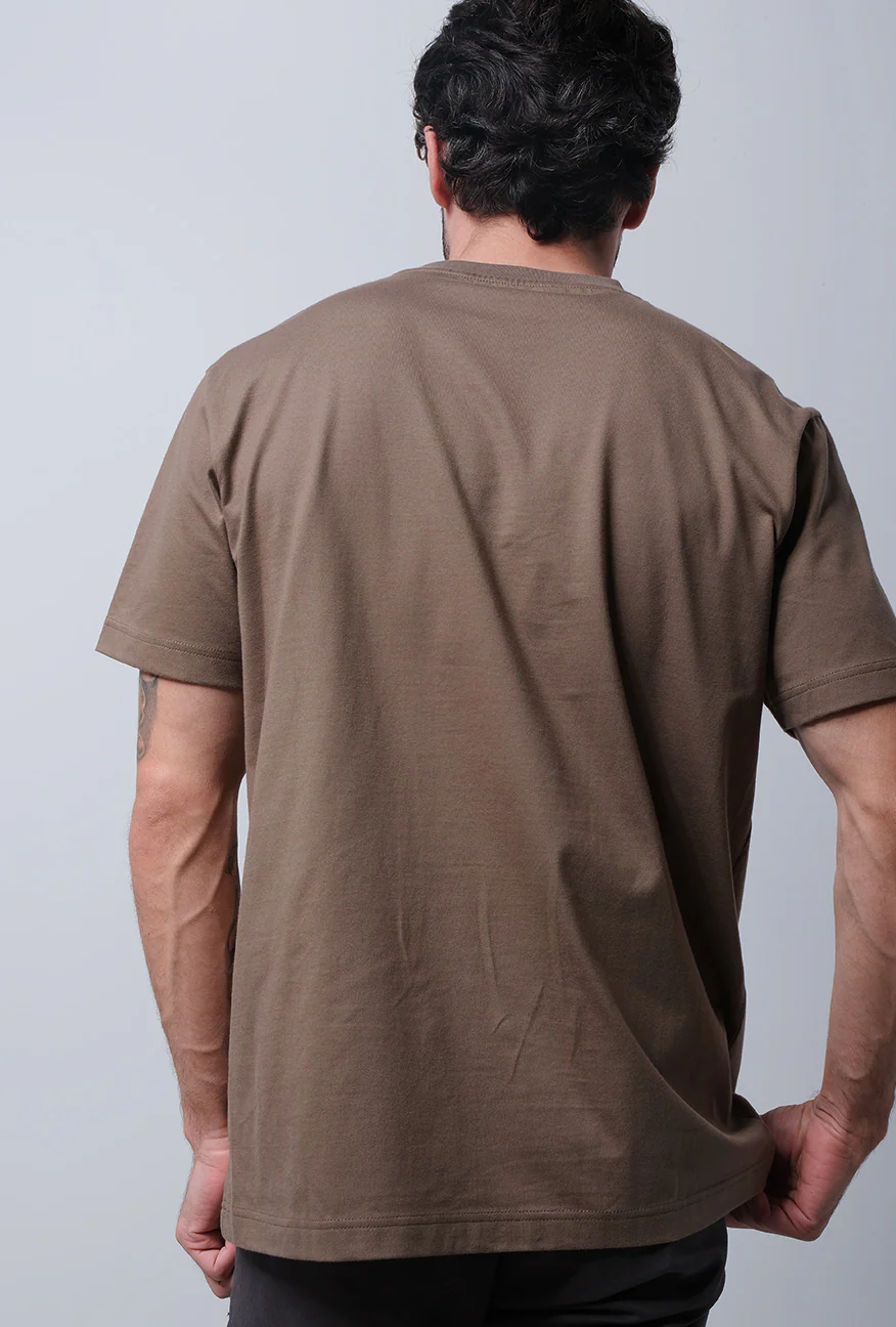 T-Shirt Lengan Pendek Regular Trytant Dark Brown - Image 4