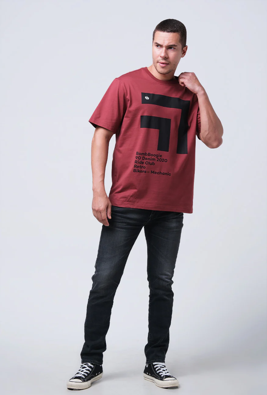 T-Shirt Lengan Pendek Regular Vragner Dark Red 2.0
