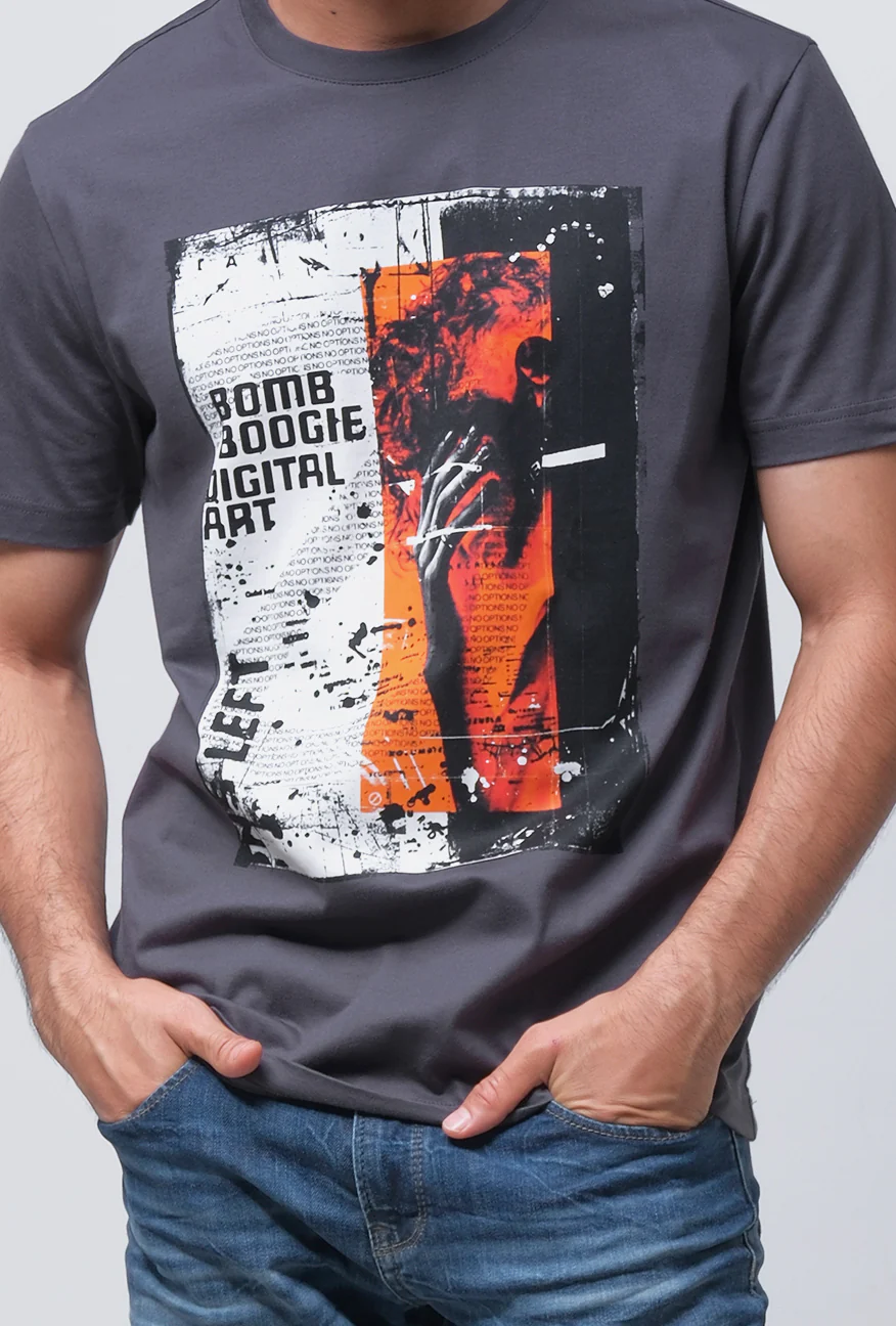 T-Shirt Lengan Pendek Slimfit Arder Dark Grey - Image 3