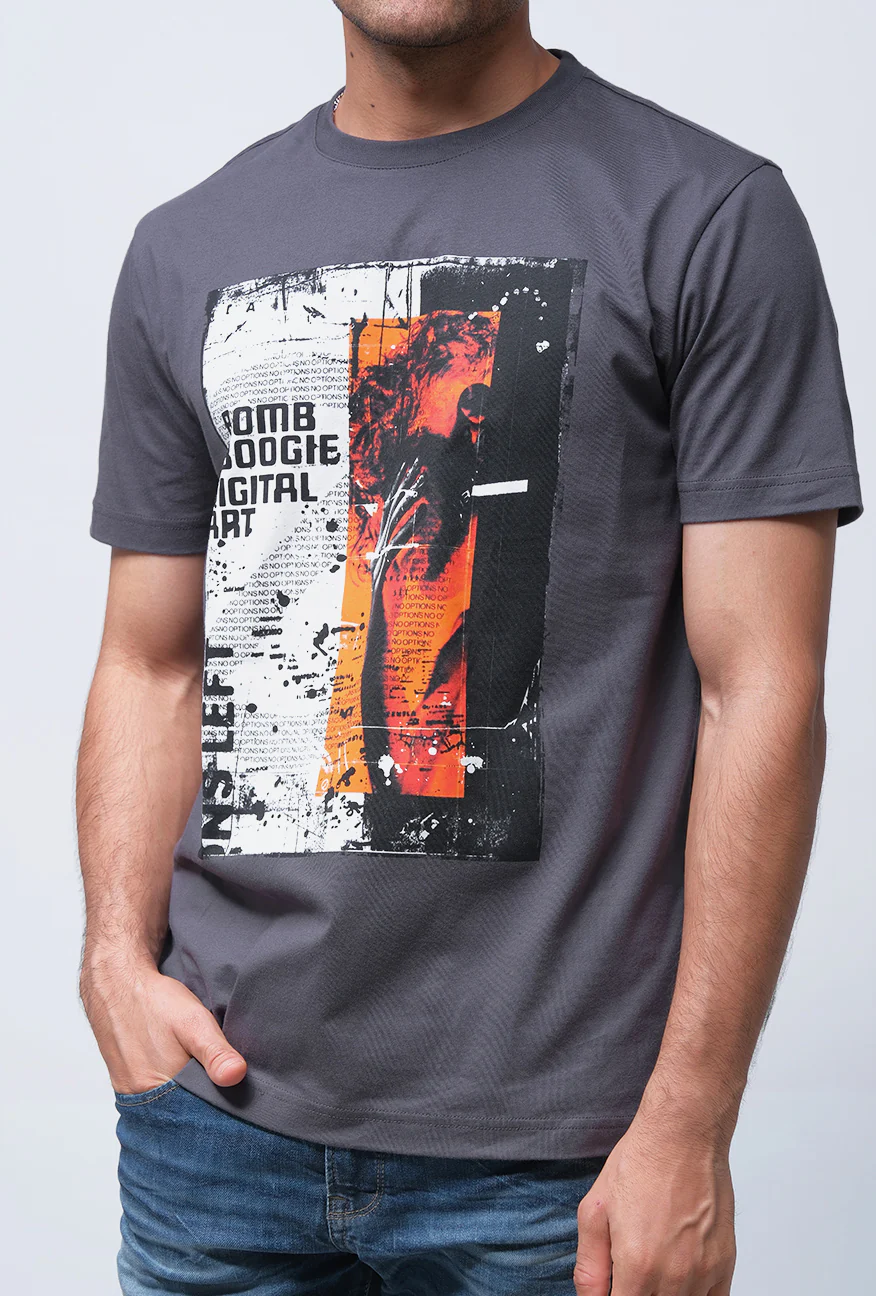 T-Shirt Lengan Pendek Slimfit Arder Dark Grey - Image 4