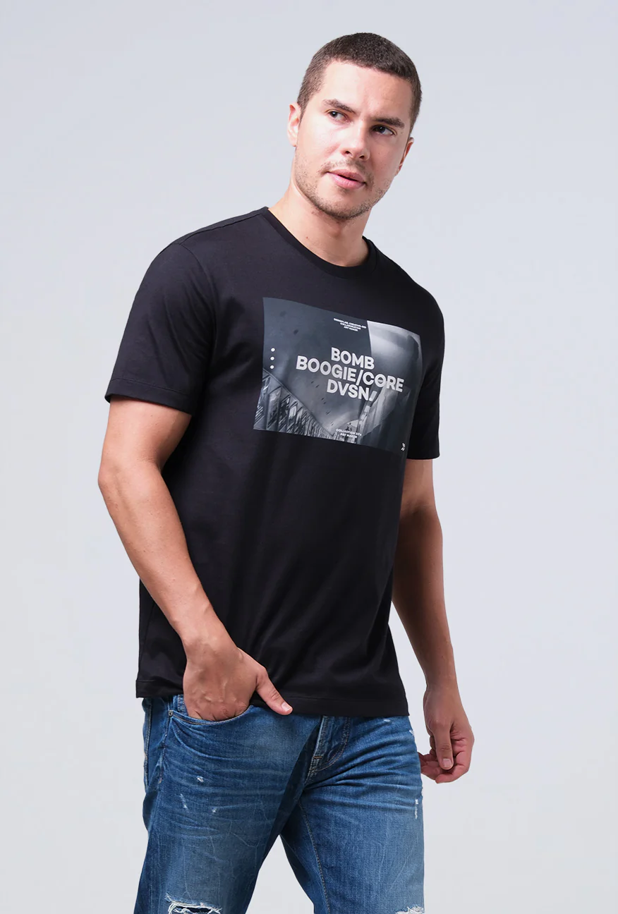 T-Shirt Lengan Pendek Slimfit Braddy Black