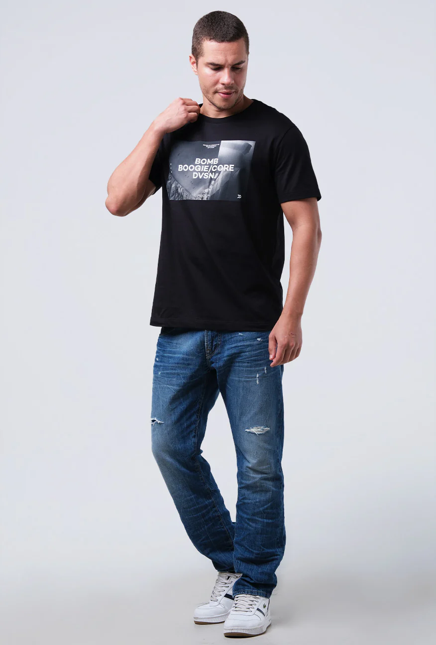 T-Shirt Lengan Pendek Slimfit Braddy Black - Image 2