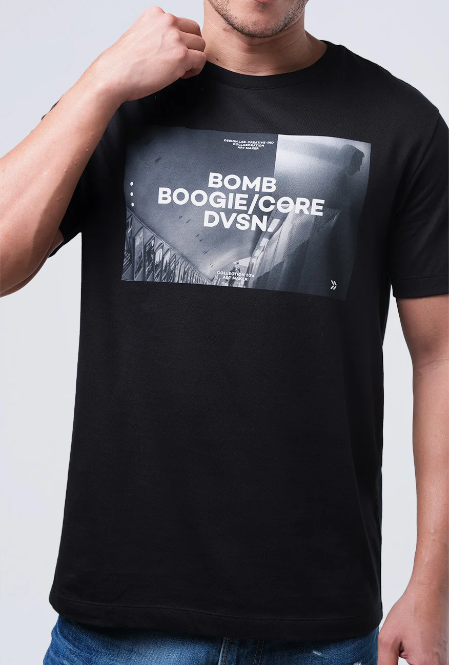 T-Shirt Lengan Pendek Slimfit Braddy Black - Image 4