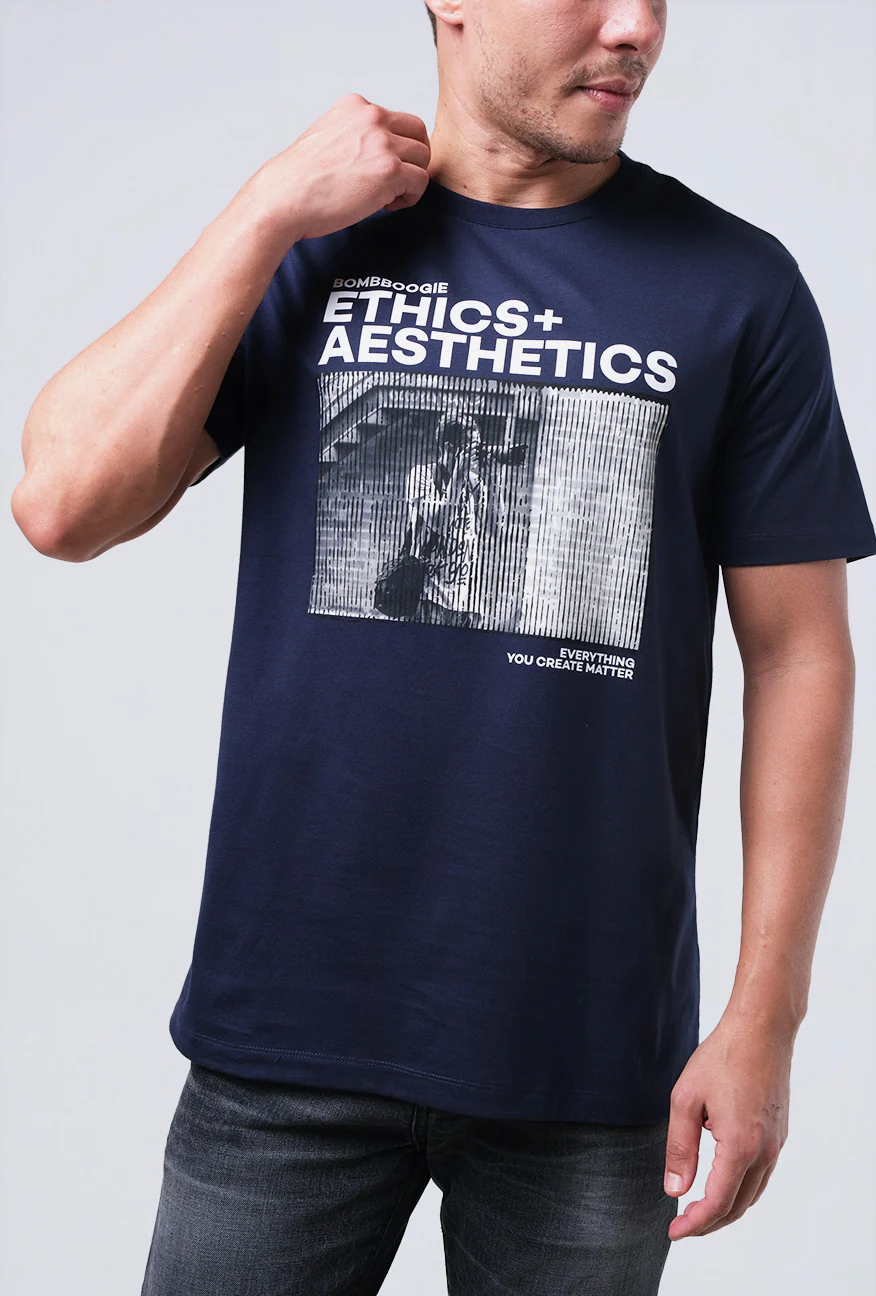 T-Shirt Lengan Pendek Slimfit Brickle Dark Navy - Image 3