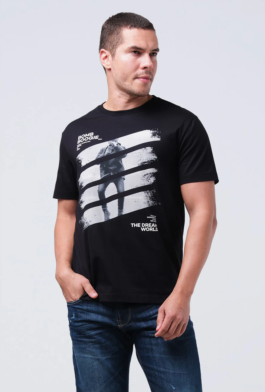T-Shirt Lengan Pendek Slimfit Campton Black - Image 2