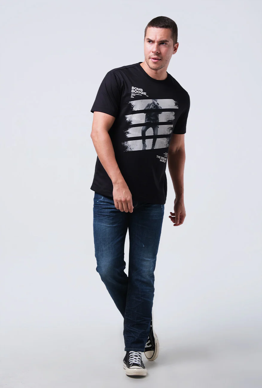T-Shirt Lengan Pendek Slimfit Campton Black - Image 3