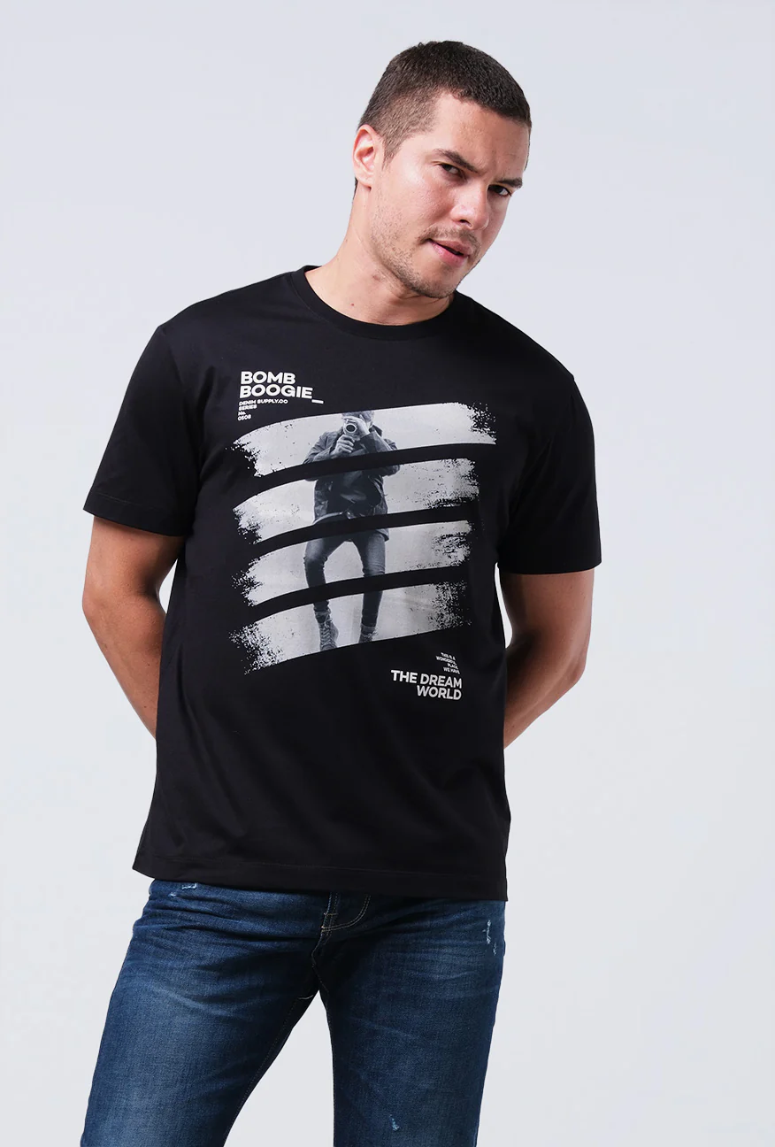 T-Shirt Lengan Pendek Slimfit Campton Black - Image 4