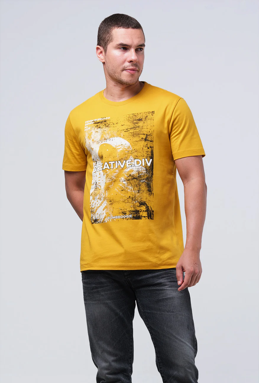 T-Shirt Lengan Pendek Slimfit Clarie Mustard