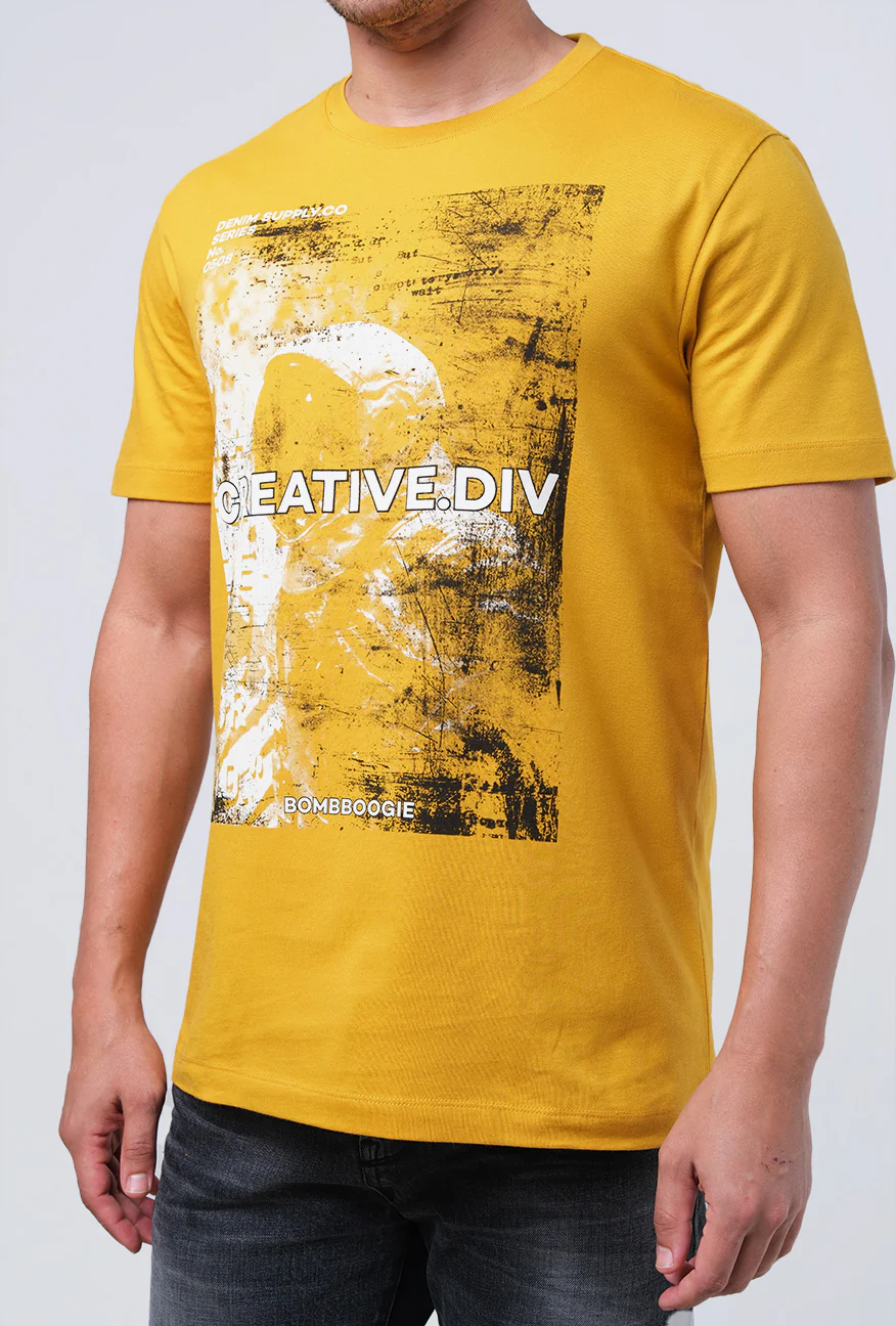 T-Shirt Lengan Pendek Slimfit Clarie Mustard - Image 2
