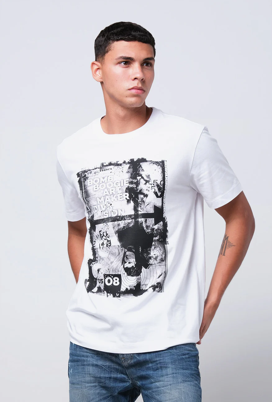 T-Shirt Lengan Pendek Slimfit Colby Offwhite - Image 3