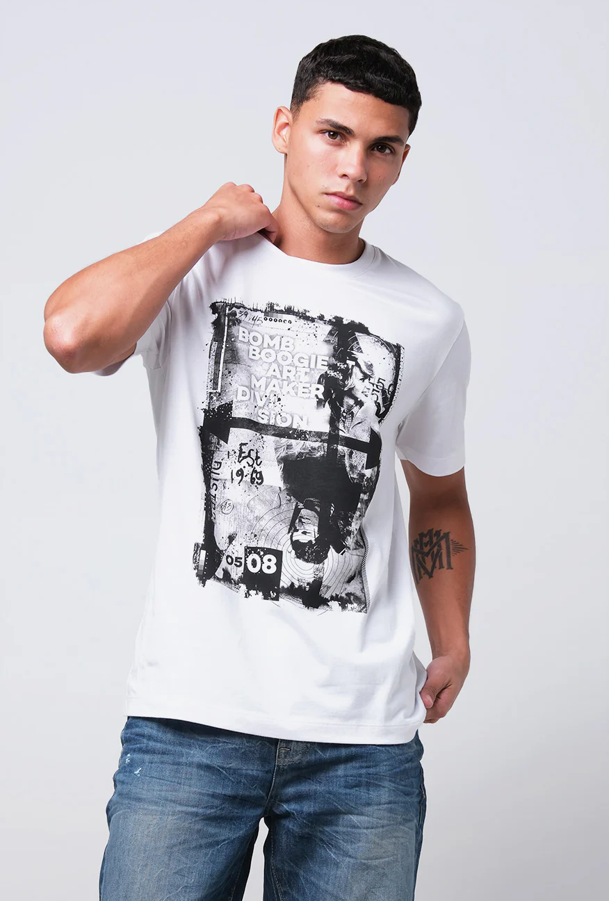 T-Shirt Lengan Pendek Slimfit Colby Offwhite - Image 4
