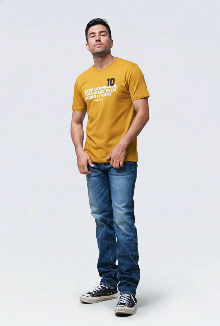 T-Shirt Lengan Pendek Slimfit Consty Mustard - Image 2