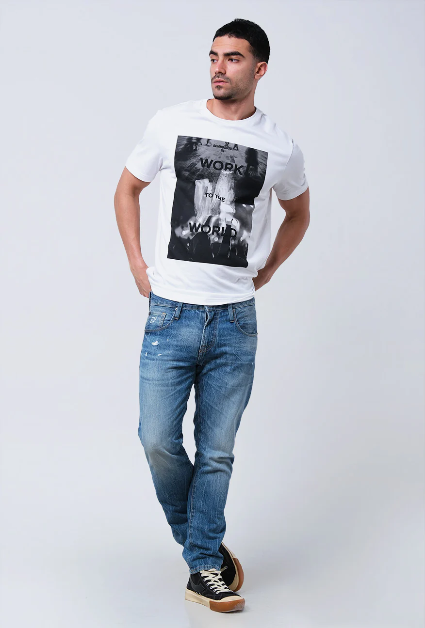 T-Shirt Lengan Pendek Slimfit Cortney Offwhite - Image 2