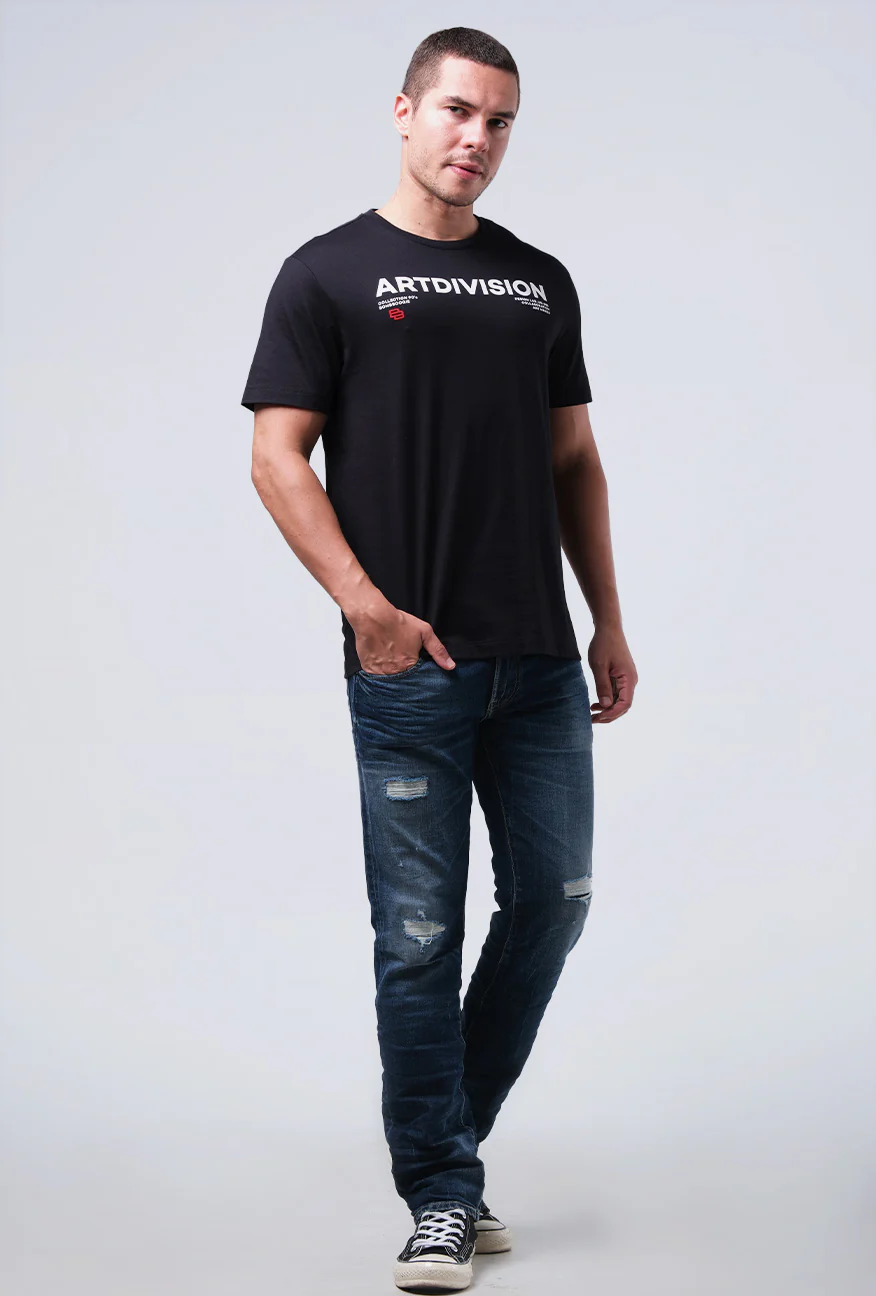 T-Shirt Lengan Pendek Slimfit Courty Black