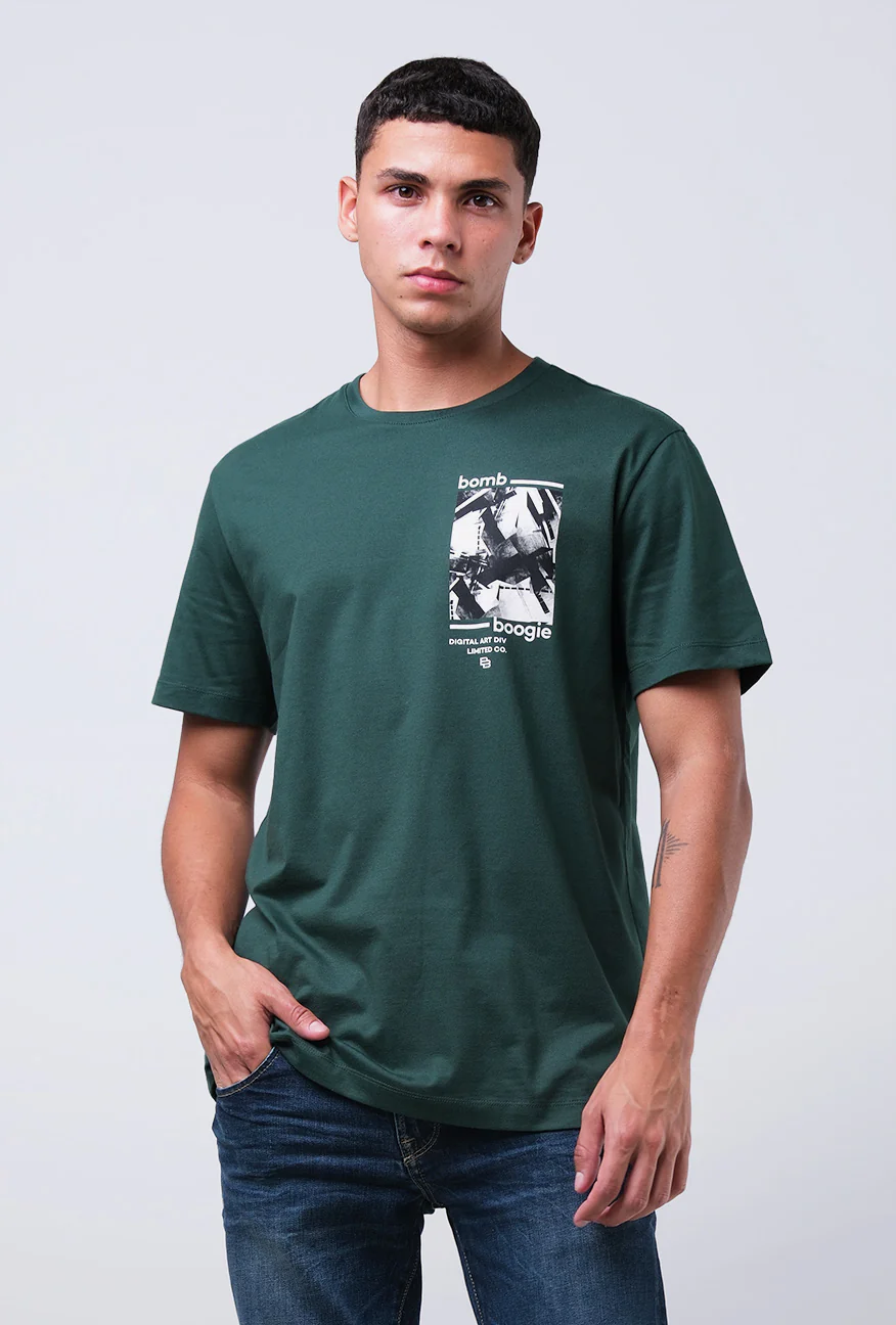 T-Shirt Lengan Pendek Slimfit Cricker Dark Green