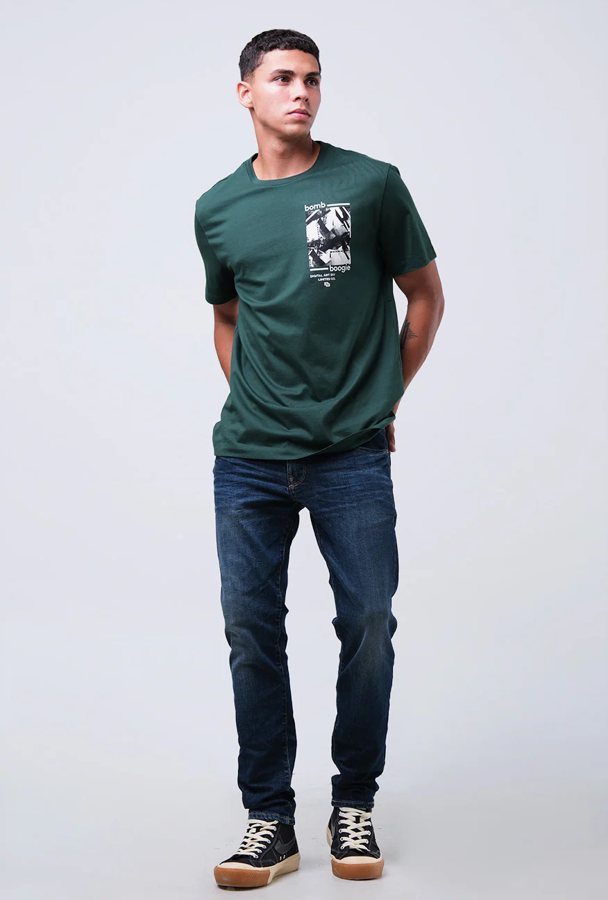 T-Shirt Lengan Pendek Slimfit Cricker Dark Green - Image 4