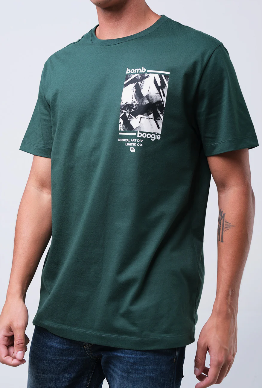 T-Shirt Lengan Pendek Slimfit Cricker Dark Green - Image 5