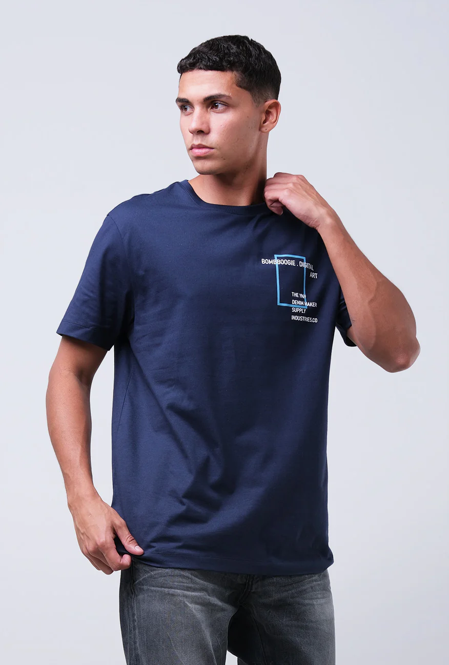 T-Shirt Lengan Pendek Slimfit Defto Dark Navy - Image 3