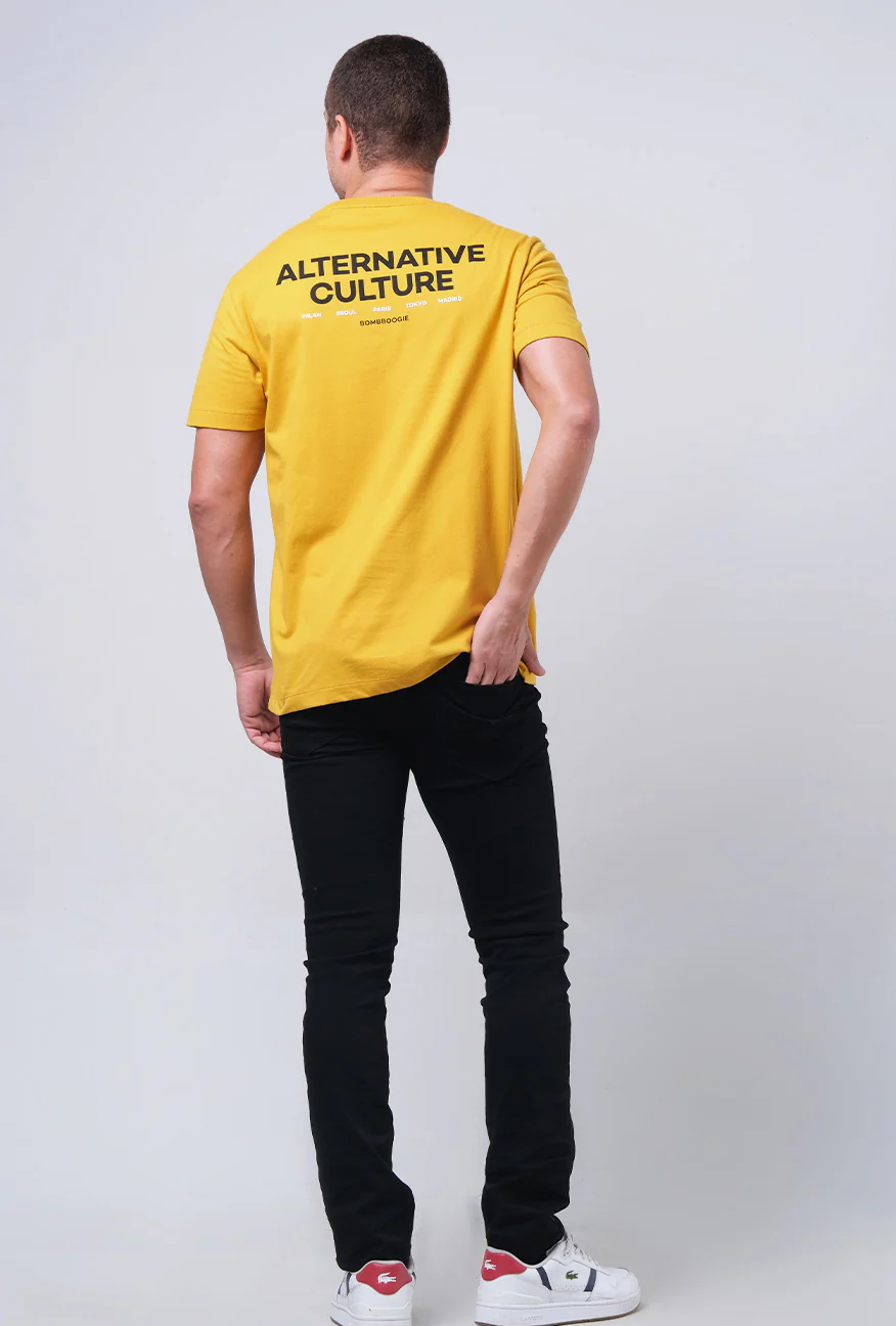 T-Shirt Lengan Pendek Slimfit Draken Mustard - Image 3