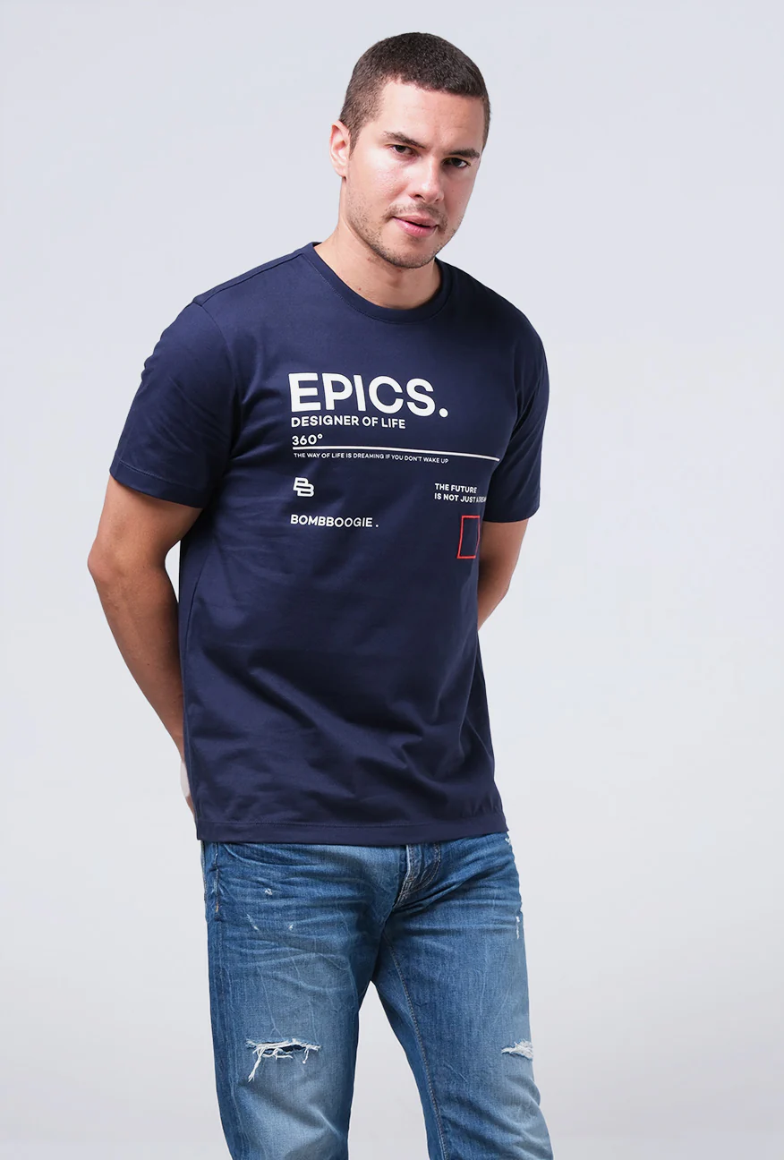 T-Shirt Lengan Pendek Slimfit Elanor Navy