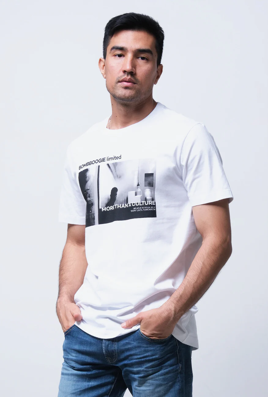 T-Shirt Lengan Pendek Slimfit Gievo Offwhite