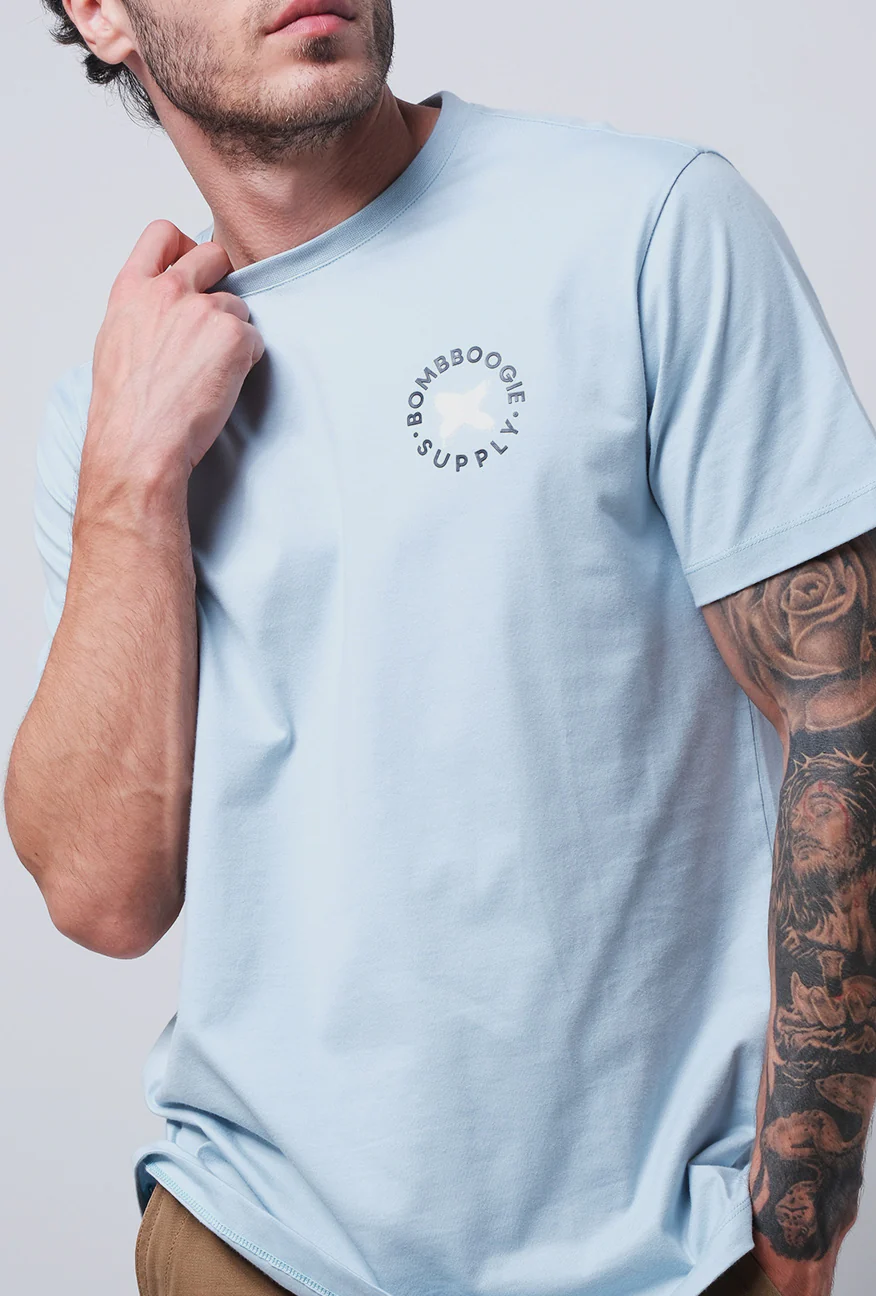 T-Shirt Lengan Pendek Slimfit Giskly Baby Blue - Image 2