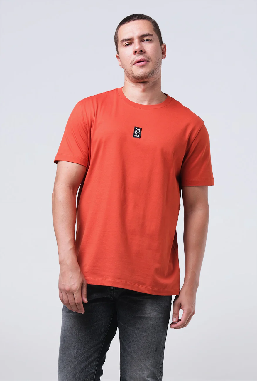 T-Shirt Lengan Pendek Slimfit Hambly Dark Orange - Image 3