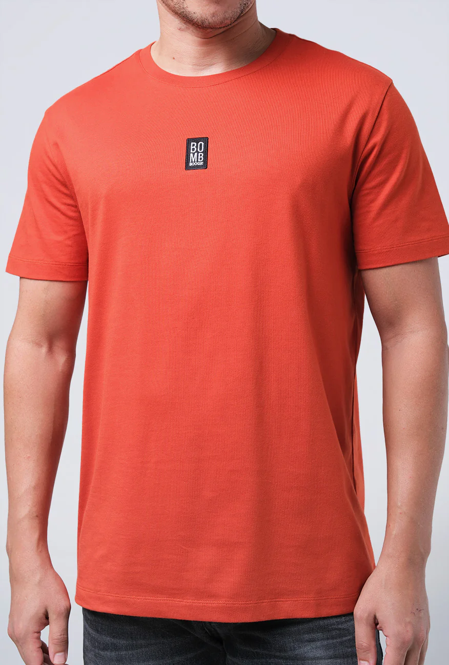 T-Shirt Lengan Pendek Slimfit Hambly Dark Orange - Image 4