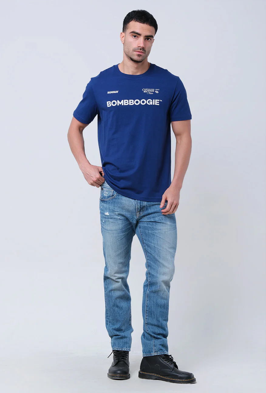 T-Shirt Lengan Pendek Slimfit Jefster Blue - Image 4