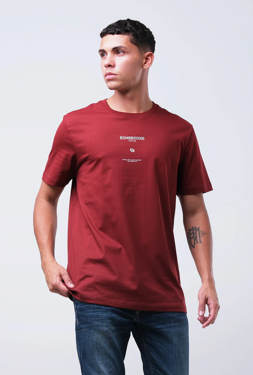 T-Shirt Lengan Pendek Slimfit Klayton Maroon - Image 3