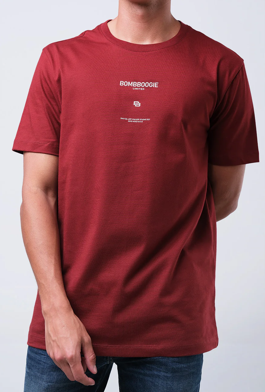 T-Shirt Lengan Pendek Slimfit Klayton Maroon - Image 4