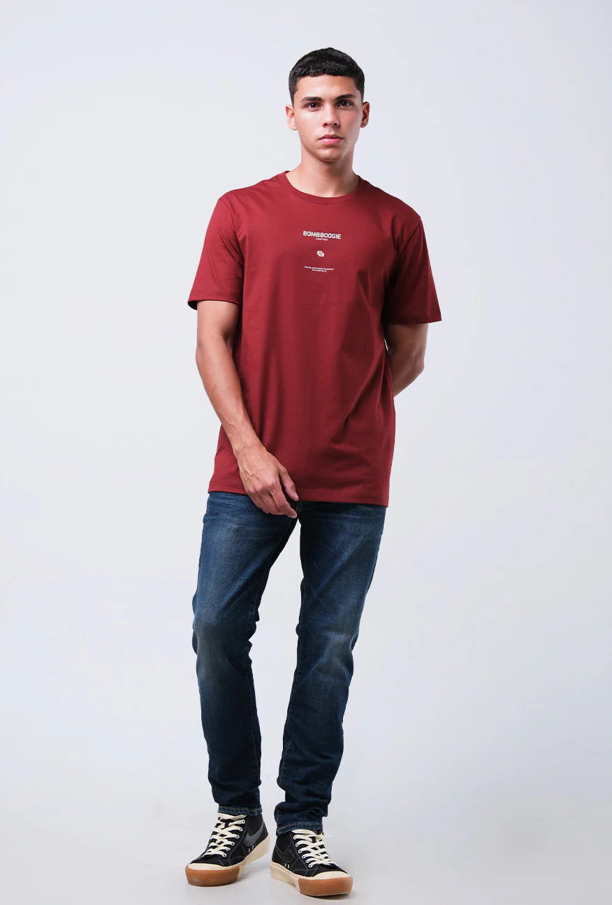 T-Shirt Lengan Pendek Slimfit Klayton Maroon - Image 5