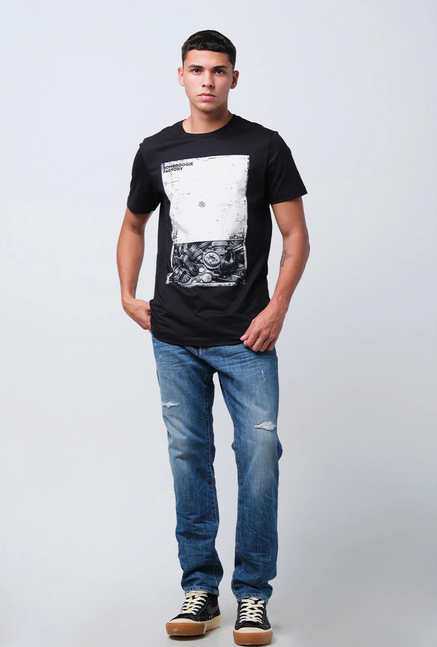 T-Shirt Lengan Pendek Slimfit Lerby black