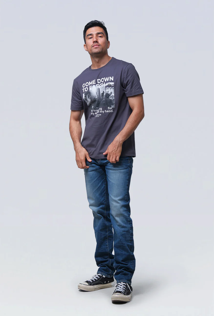 T-Shirt Lengan Pendek Slimfit Lifty Dark Grey