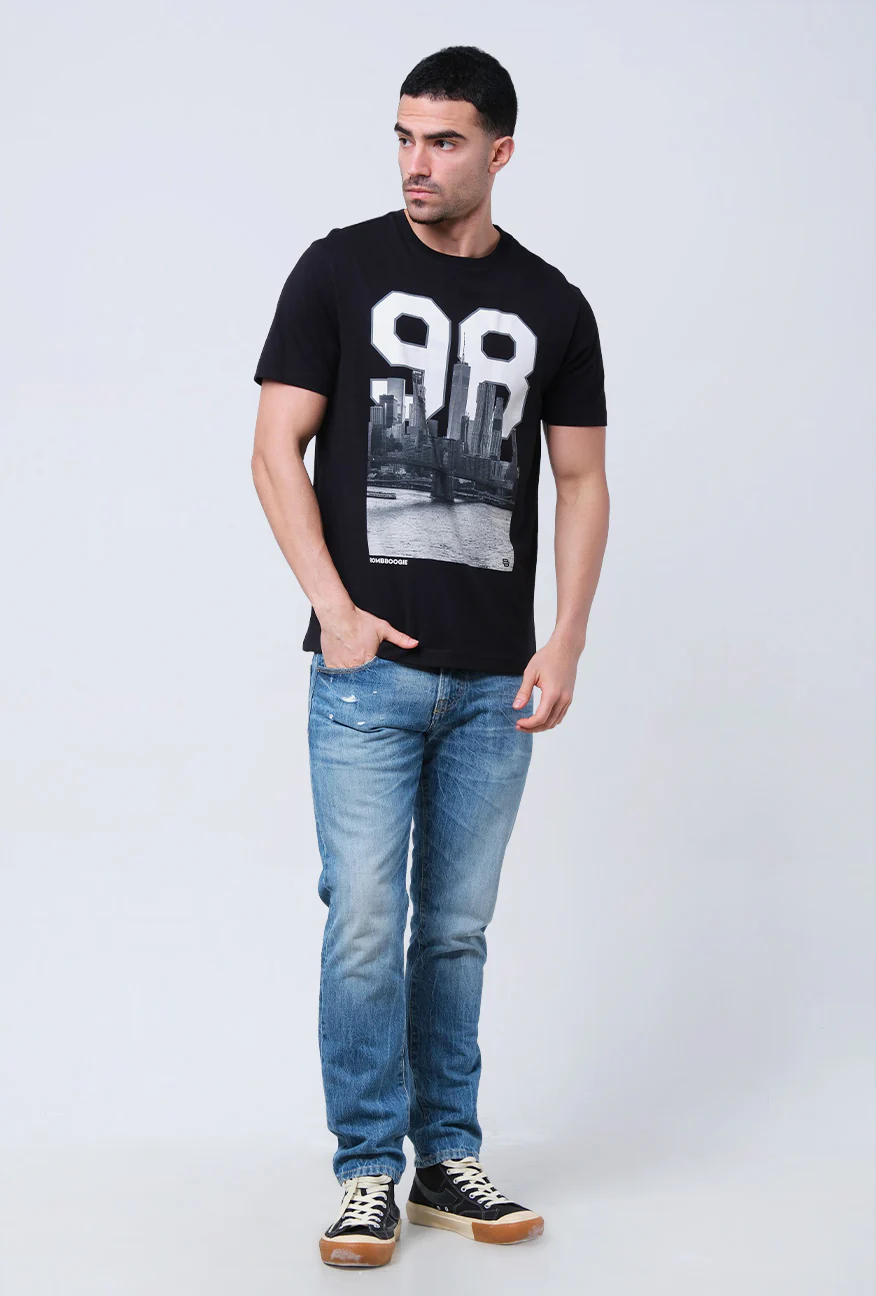 T-Shirt Lengan Pendek Slimfit Metheis Black - Image 2