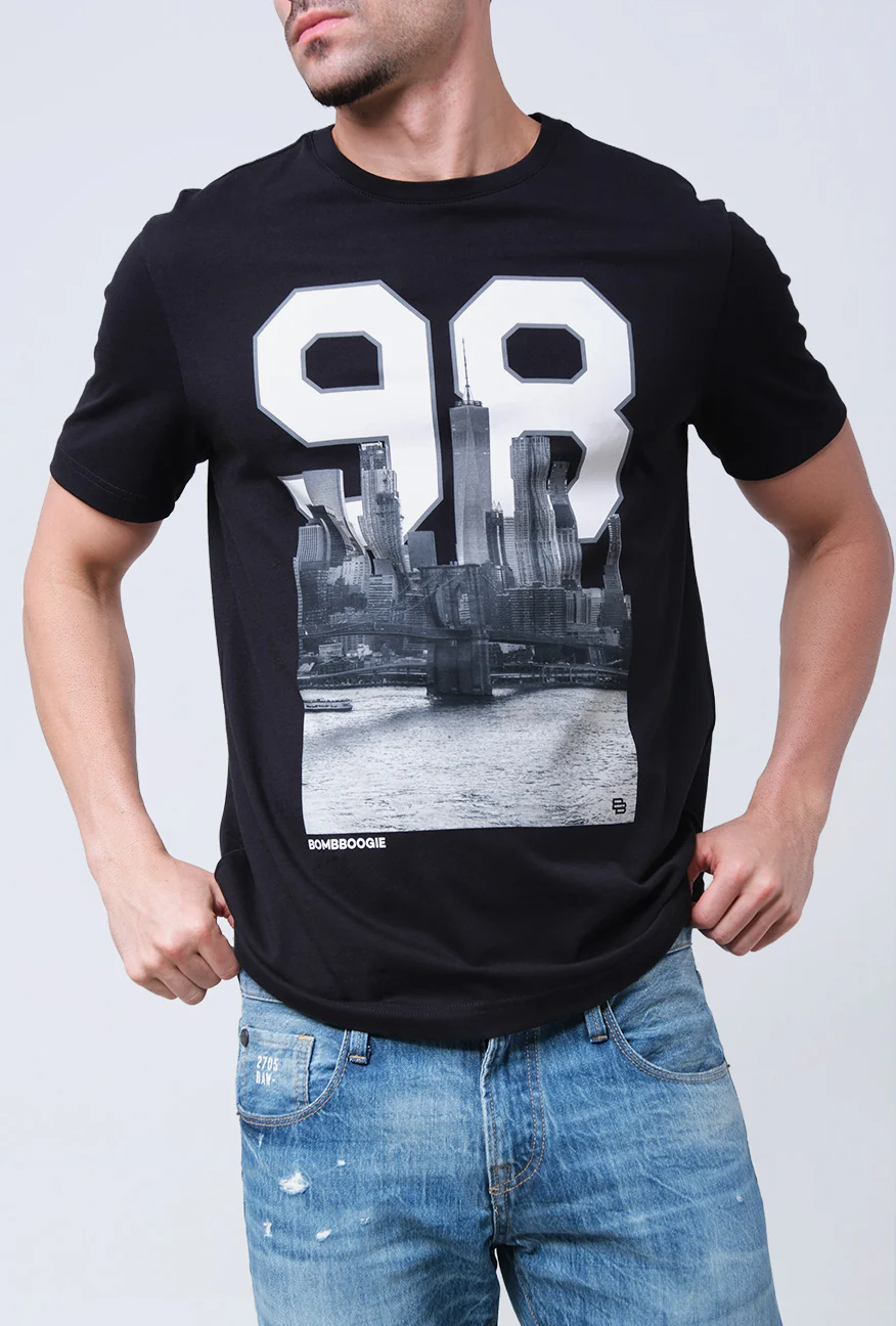T-Shirt Lengan Pendek Slimfit Metheis Black - Image 3
