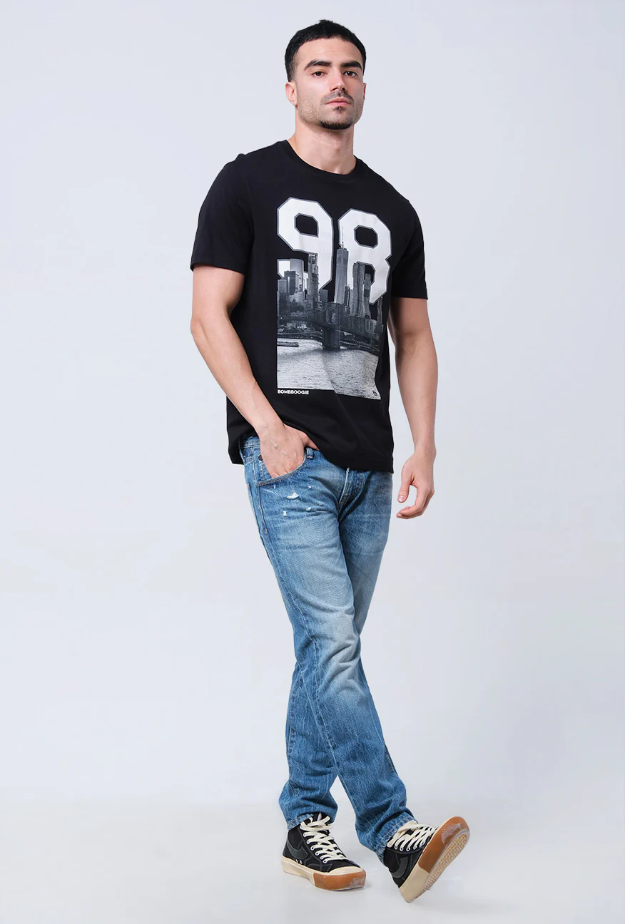 T-Shirt Lengan Pendek Slimfit Metheis Black - Image 4