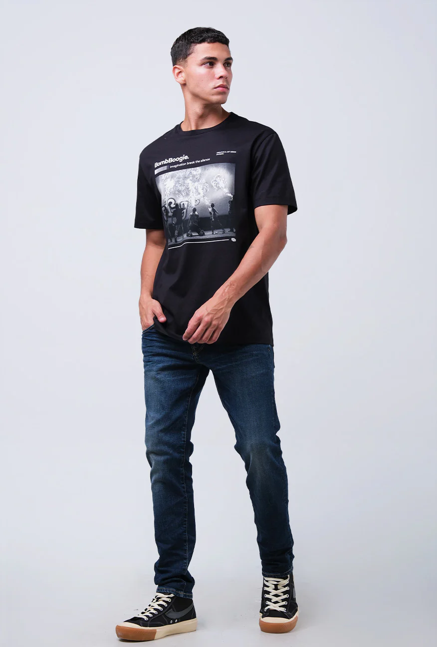 T-Shirt Lengan Pendek Slimfit Modrova Black - Image 2